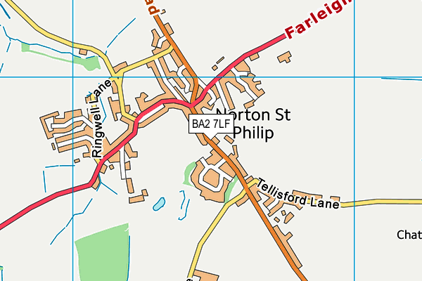 BA2 7LF map - OS VectorMap District (Ordnance Survey)