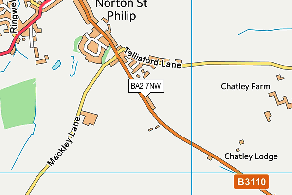 BA2 7NW map - OS VectorMap District (Ordnance Survey)