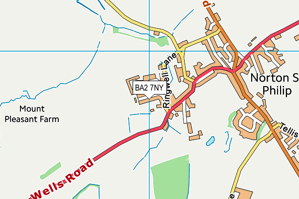 BA2 7NY map - OS VectorMap District (Ordnance Survey)
