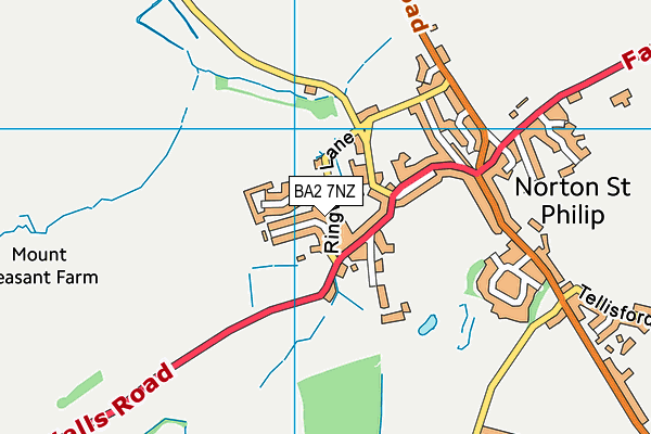 BA2 7NZ map - OS VectorMap District (Ordnance Survey)