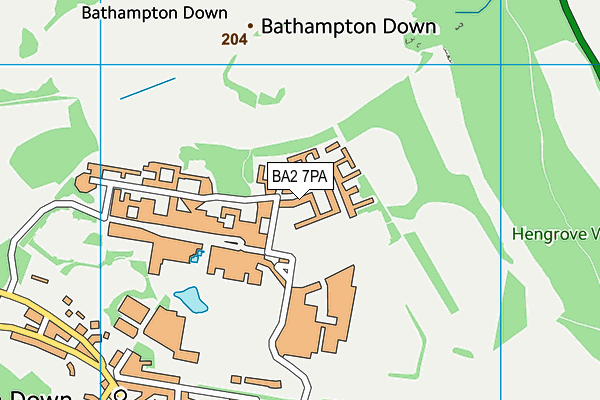 BA2 7PA map - OS VectorMap District (Ordnance Survey)