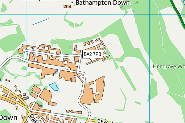BA2 7PB map - OS VectorMap District (Ordnance Survey)