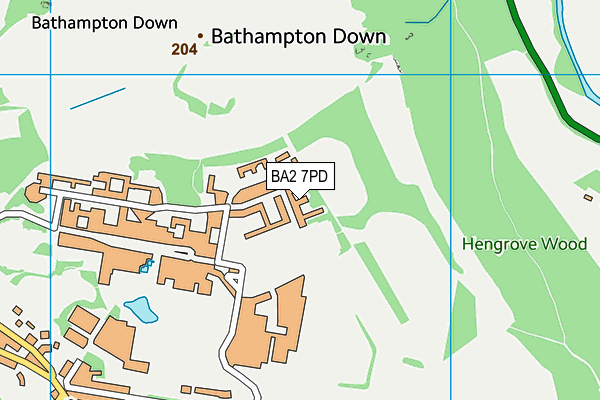 BA2 7PD map - OS VectorMap District (Ordnance Survey)