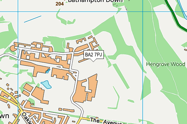 BA2 7PJ map - OS VectorMap District (Ordnance Survey)