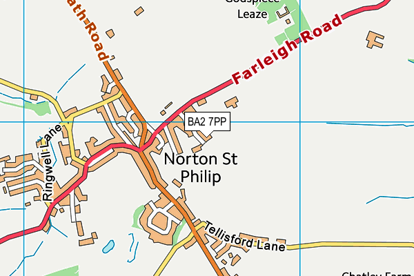 BA2 7PP map - OS VectorMap District (Ordnance Survey)