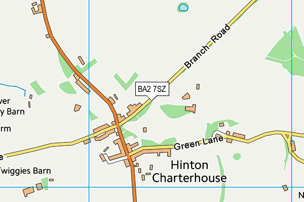 Hinton Charterhouse Cricket Club map (BA2 7SZ) - OS VectorMap District (Ordnance Survey)