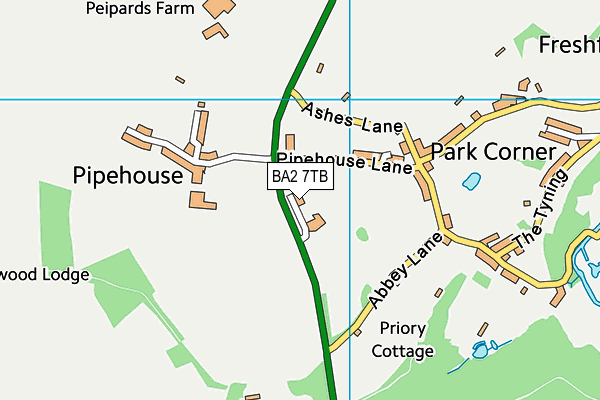 BA2 7TB map - OS VectorMap District (Ordnance Survey)