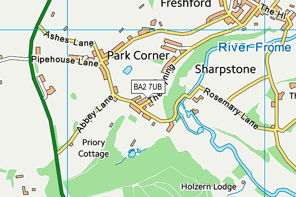 BA2 7UB map - OS VectorMap District (Ordnance Survey)