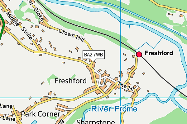 BA2 7WB map - OS VectorMap District (Ordnance Survey)