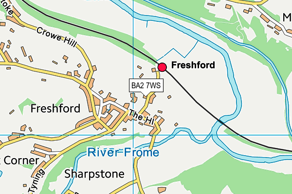 BA2 7WS map - OS VectorMap District (Ordnance Survey)