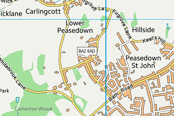BA2 8AD map - OS VectorMap District (Ordnance Survey)
