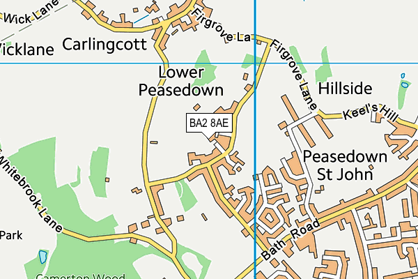 BA2 8AE map - OS VectorMap District (Ordnance Survey)