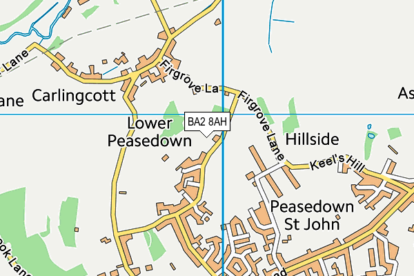 BA2 8AH map - OS VectorMap District (Ordnance Survey)