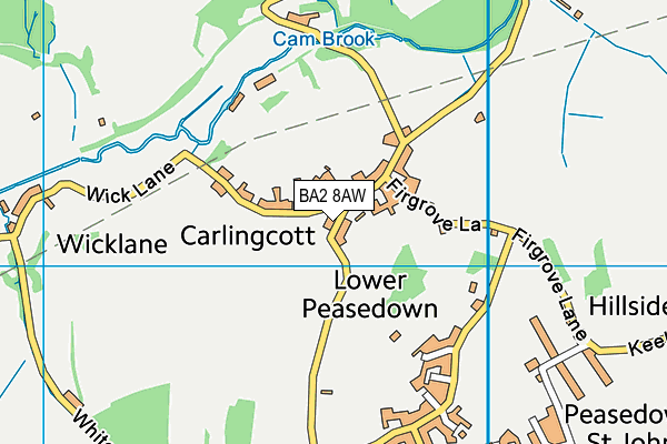 BA2 8AW map - OS VectorMap District (Ordnance Survey)