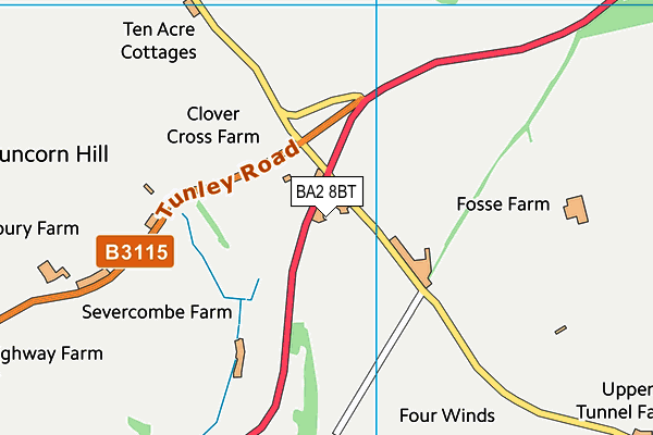 BA2 8BT map - OS VectorMap District (Ordnance Survey)