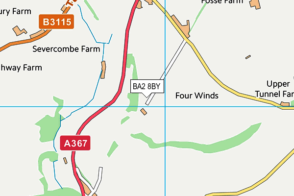 BA2 8BY map - OS VectorMap District (Ordnance Survey)