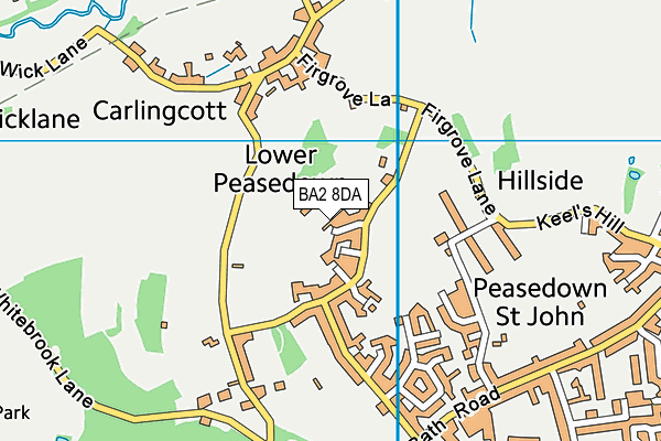 BA2 8DA map - OS VectorMap District (Ordnance Survey)