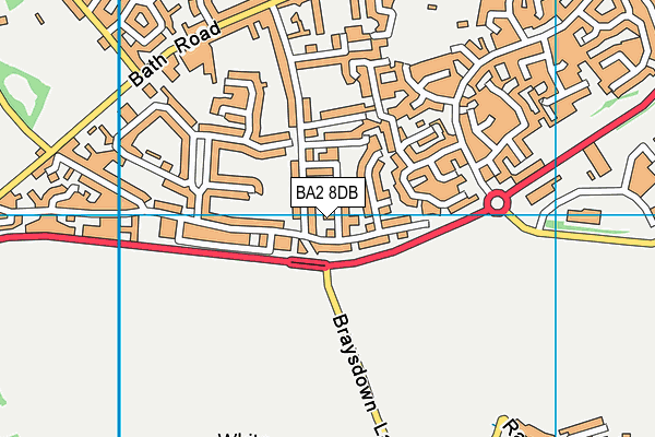 BA2 8DB map - OS VectorMap District (Ordnance Survey)