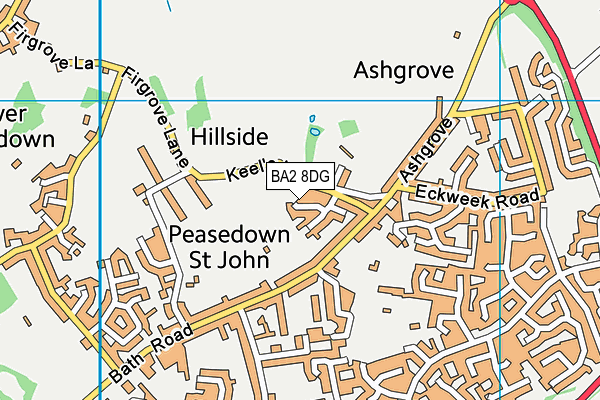 BA2 8DG map - OS VectorMap District (Ordnance Survey)