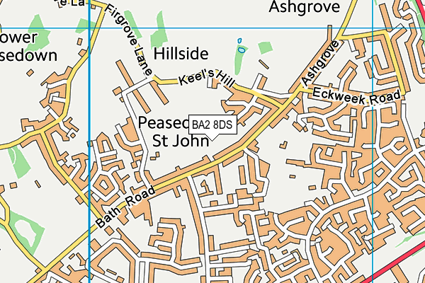 BA2 8DS map - OS VectorMap District (Ordnance Survey)