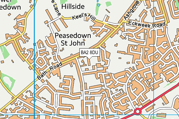 BA2 8DU map - OS VectorMap District (Ordnance Survey)