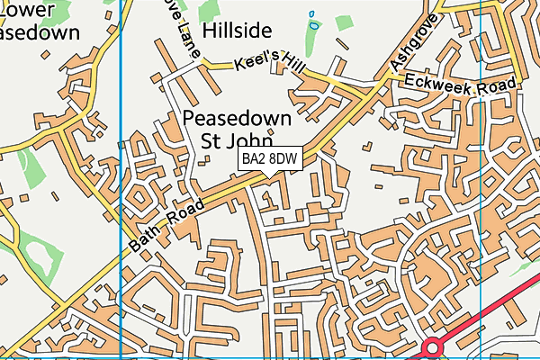 BA2 8DW map - OS VectorMap District (Ordnance Survey)