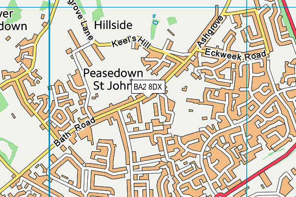 BA2 8DX map - OS VectorMap District (Ordnance Survey)