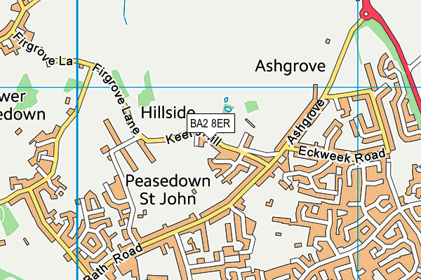 BA2 8ER map - OS VectorMap District (Ordnance Survey)