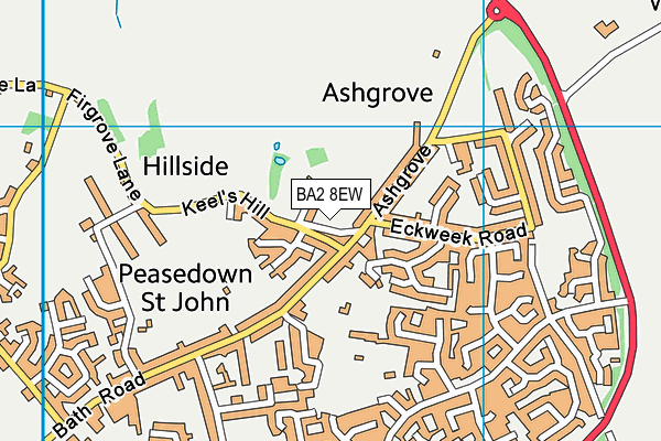 BA2 8EW map - OS VectorMap District (Ordnance Survey)