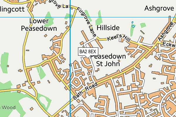 BA2 8EX map - OS VectorMap District (Ordnance Survey)