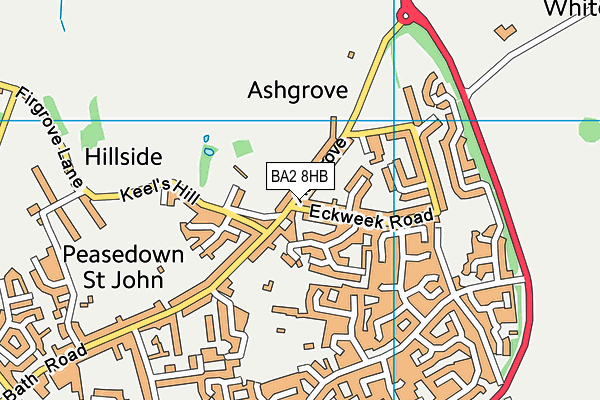 BA2 8HB map - OS VectorMap District (Ordnance Survey)