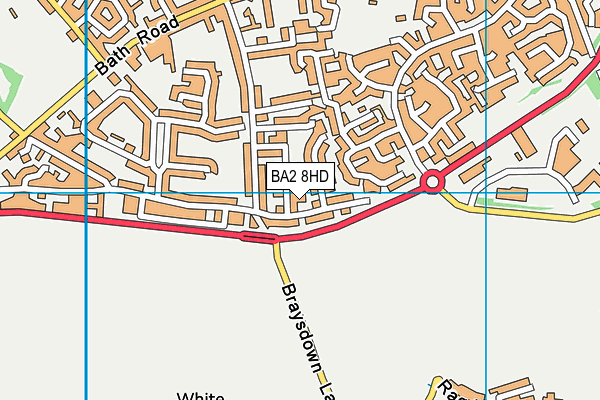 BA2 8HD map - OS VectorMap District (Ordnance Survey)