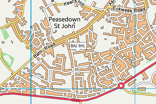 BA2 8HL map - OS VectorMap District (Ordnance Survey)