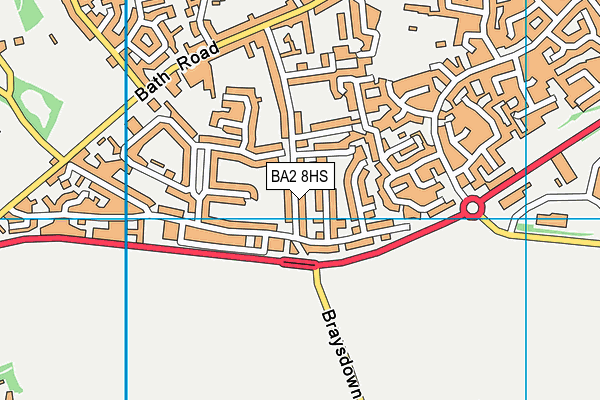 BA2 8HS map - OS VectorMap District (Ordnance Survey)