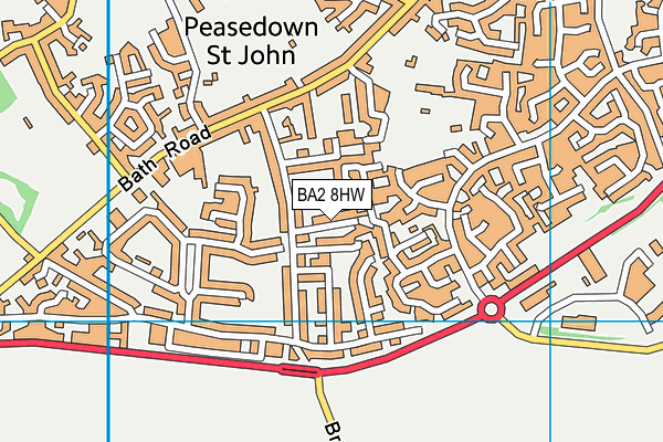 BA2 8HW map - OS VectorMap District (Ordnance Survey)