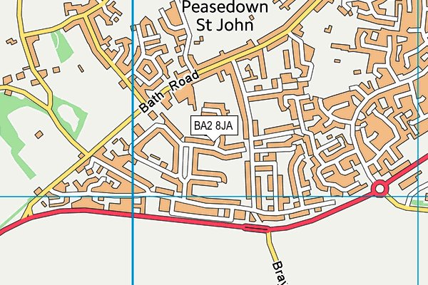 BA2 8JA map - OS VectorMap District (Ordnance Survey)