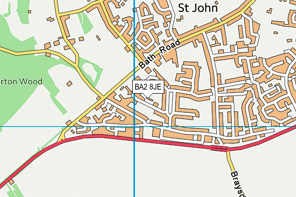 BA2 8JE map - OS VectorMap District (Ordnance Survey)