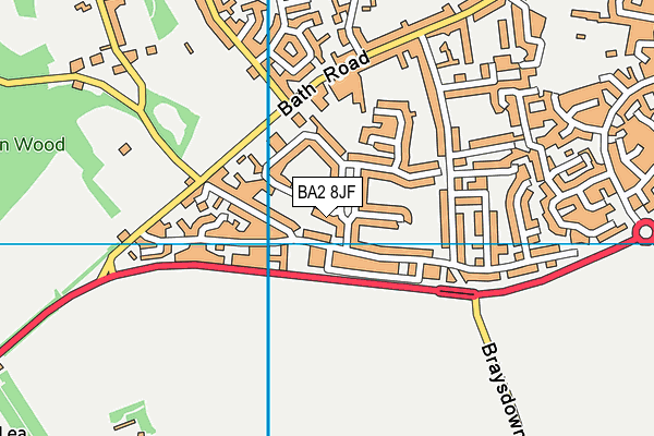 BA2 8JF map - OS VectorMap District (Ordnance Survey)