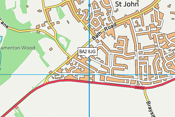 BA2 8JG map - OS VectorMap District (Ordnance Survey)