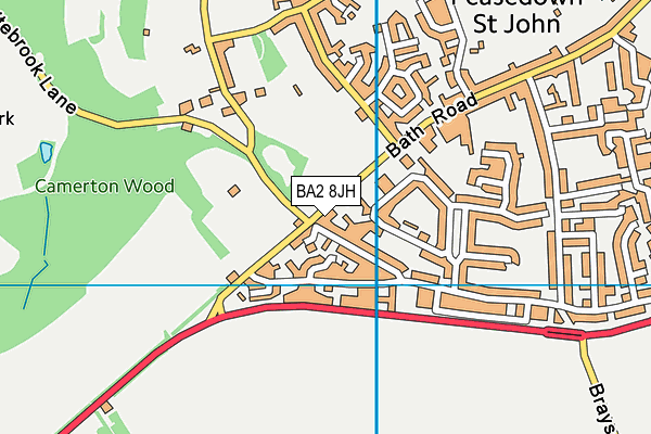 BA2 8JH map - OS VectorMap District (Ordnance Survey)