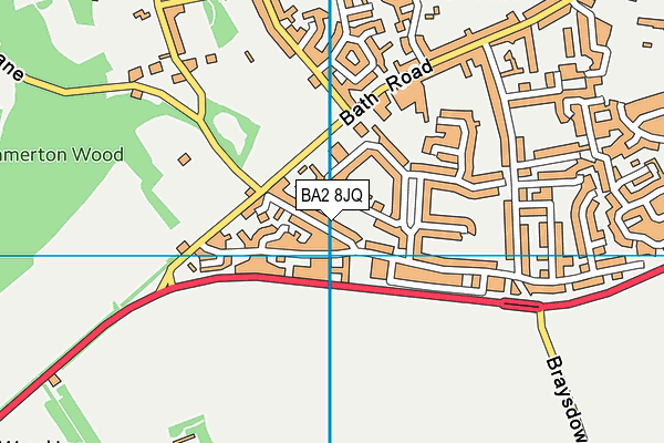 BA2 8JQ map - OS VectorMap District (Ordnance Survey)