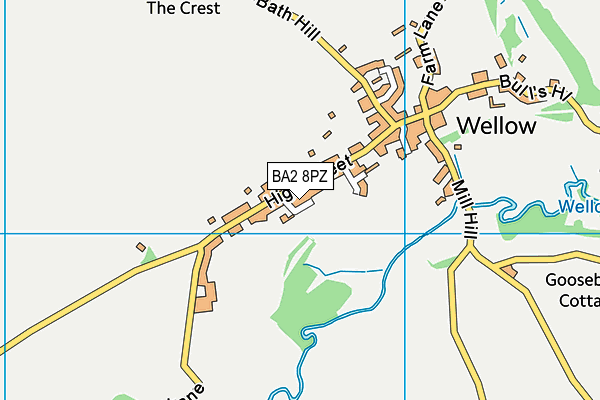 BA2 8PZ map - OS VectorMap District (Ordnance Survey)