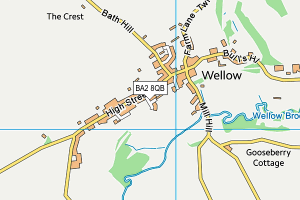 BA2 8QB map - OS VectorMap District (Ordnance Survey)