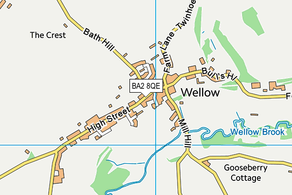 BA2 8QE map - OS VectorMap District (Ordnance Survey)