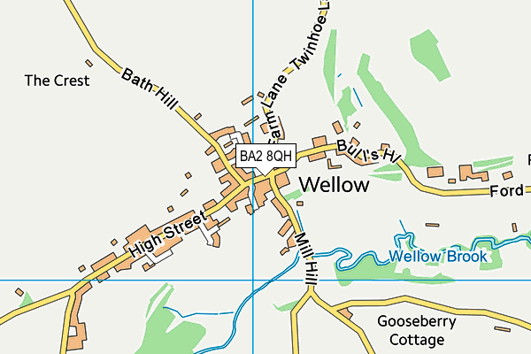 BA2 8QH map - OS VectorMap District (Ordnance Survey)