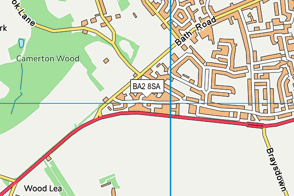 BA2 8SA map - OS VectorMap District (Ordnance Survey)