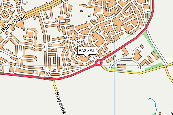 BA2 8SJ map - OS VectorMap District (Ordnance Survey)