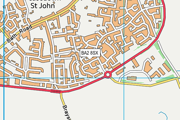BA2 8SX map - OS VectorMap District (Ordnance Survey)