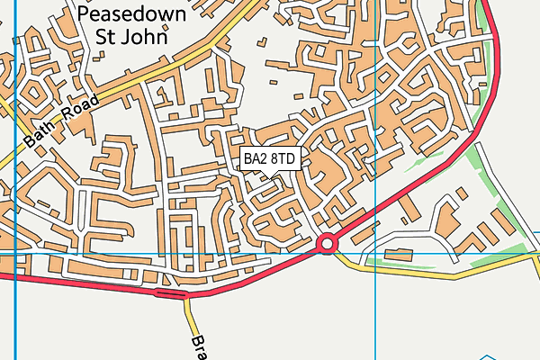 BA2 8TD map - OS VectorMap District (Ordnance Survey)