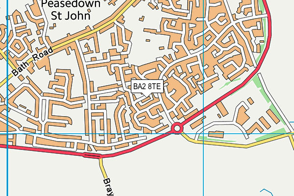 BA2 8TE map - OS VectorMap District (Ordnance Survey)